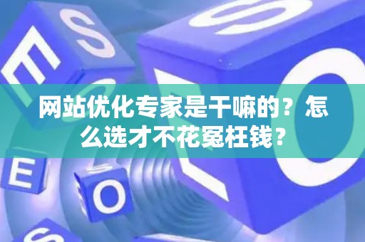 网站优化专家是干嘛的？怎么选才不花冤枉钱？