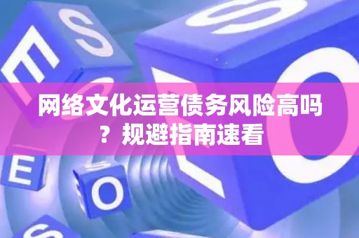 网络文化运营债务风险高吗？规避指南速看