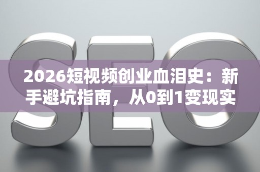 2026短视频创业血泪史：新手避坑指南，从0到1变现实战！